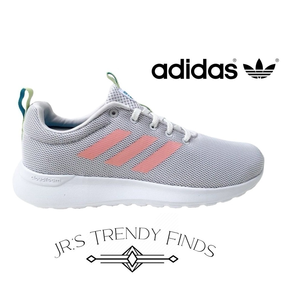 adidas Lite Racer CLN EG3049 Gray Pink Lace Up Running Shoes Size US 7.5